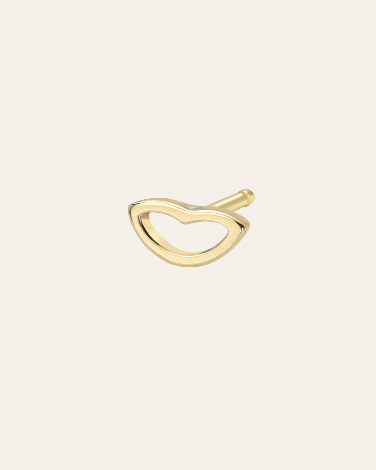 14k Gold Tiny Lips Stud Earring