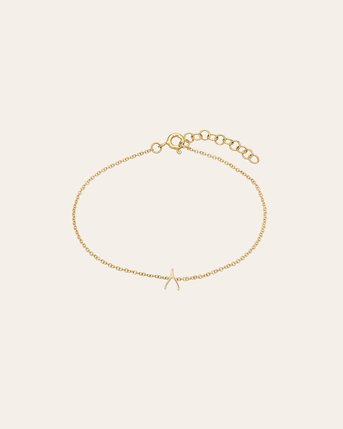 14k Gold Tiny Wishbone Bracelet