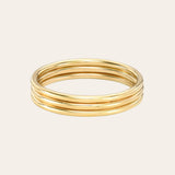 14k Gold Trio Band - Size 8 SAMPLE SALE Zoe Lev Jewelry