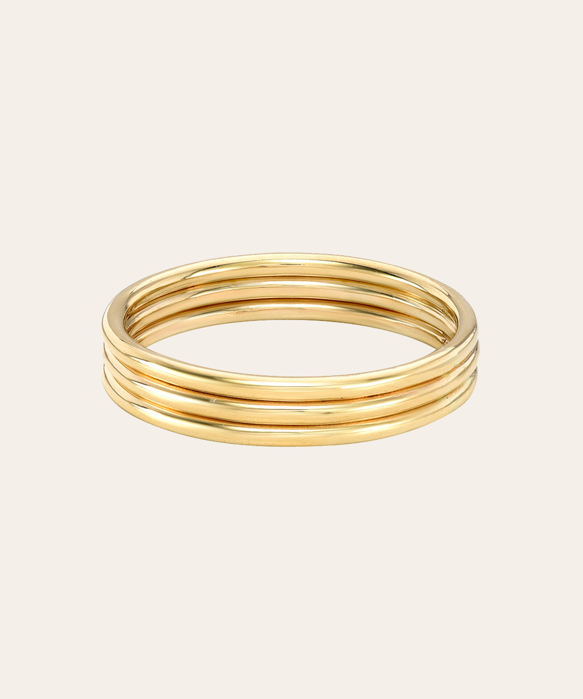 14k Gold Trio Band - Size 8 SAMPLE SALE Zoe Lev Jewelry