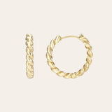 14K Gold Twist Huggie Earrings Hoops & Huggies Zoe Lev Jewelry