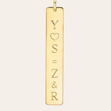 14k Gold Vertical Nameplate Pendant Personalized Zoe Lev Jewelry