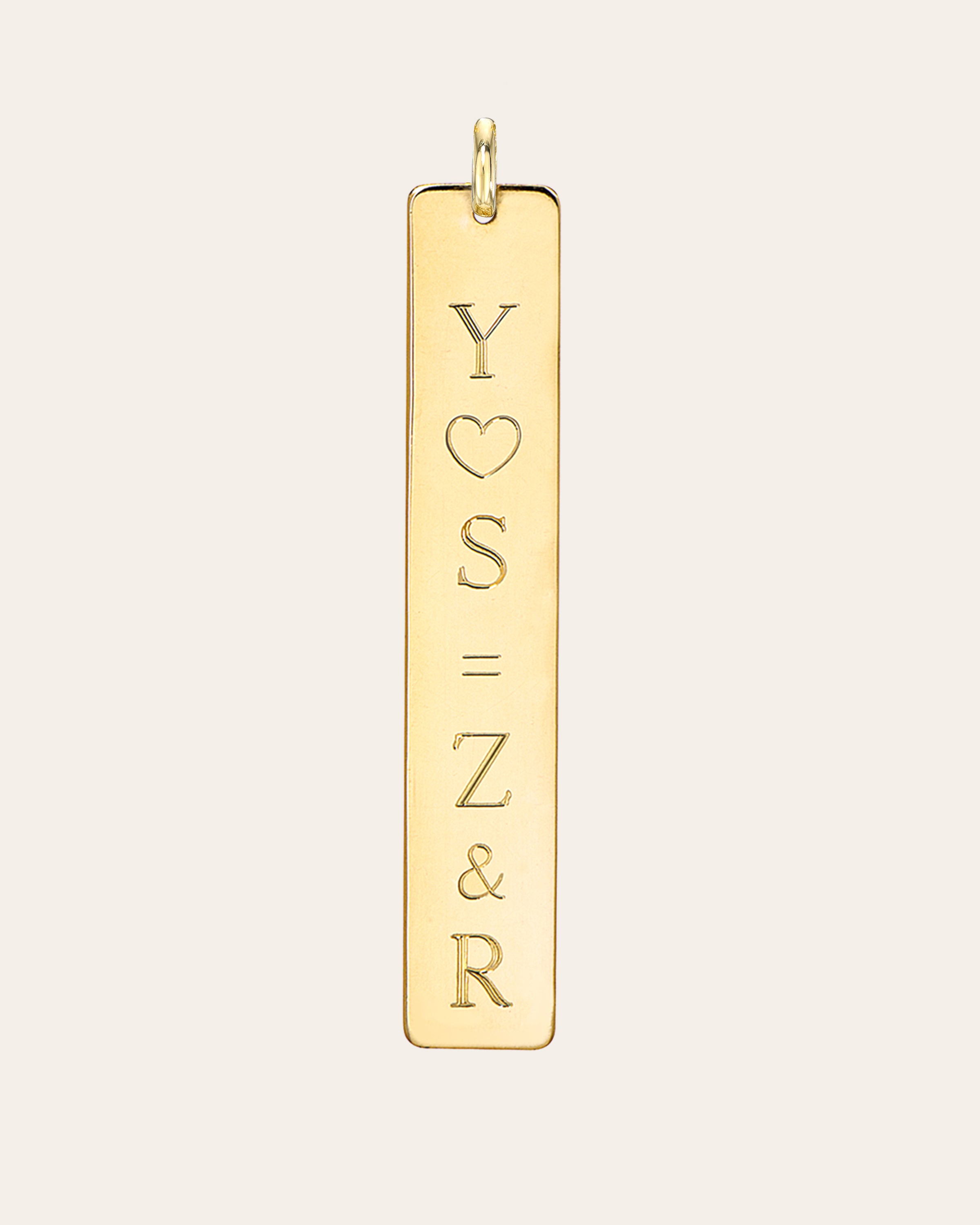 14k Gold Vertical Nameplate Pendant Personalized Zoe Lev Jewelry