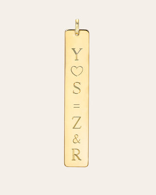 14k Gold Vertical Nameplate Pendant