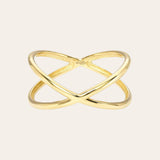 14k Gold X Ring Zoe Lev Jewelry