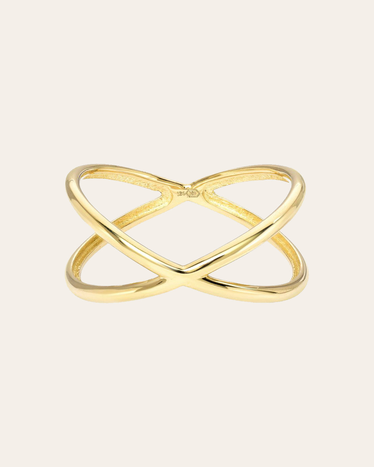 14k Gold X Ring