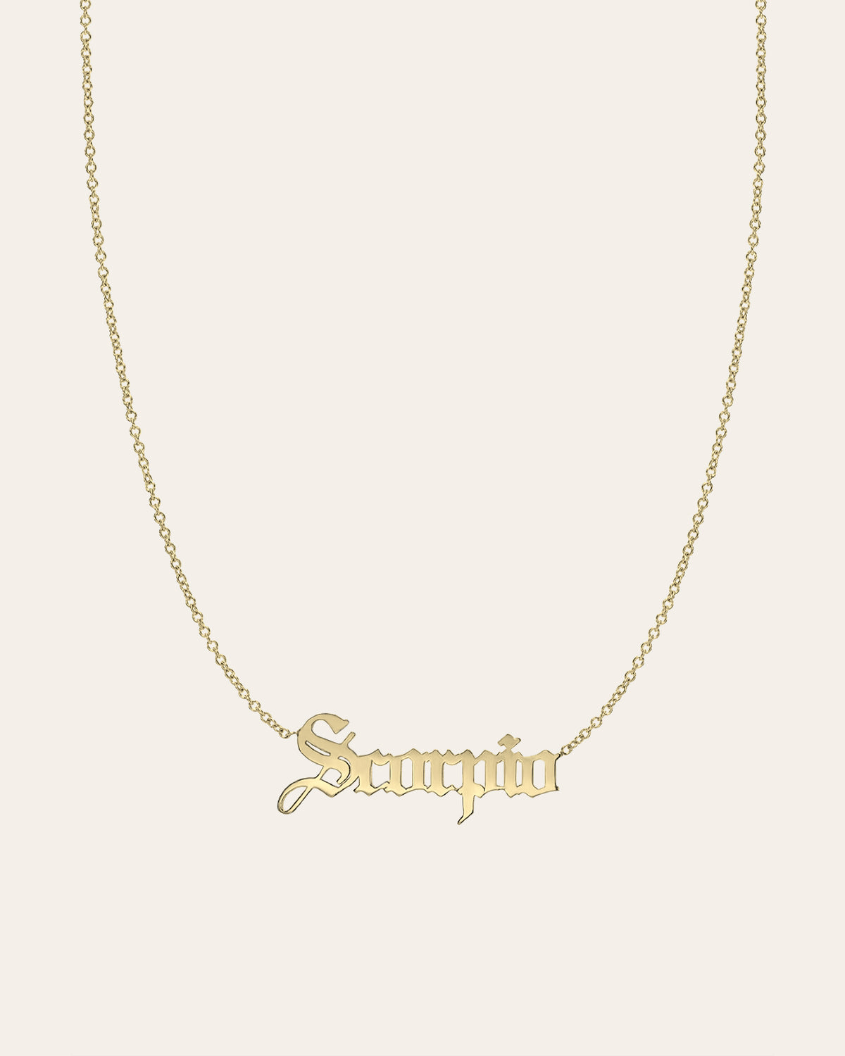 14k Gold Zodiac Name Necklace