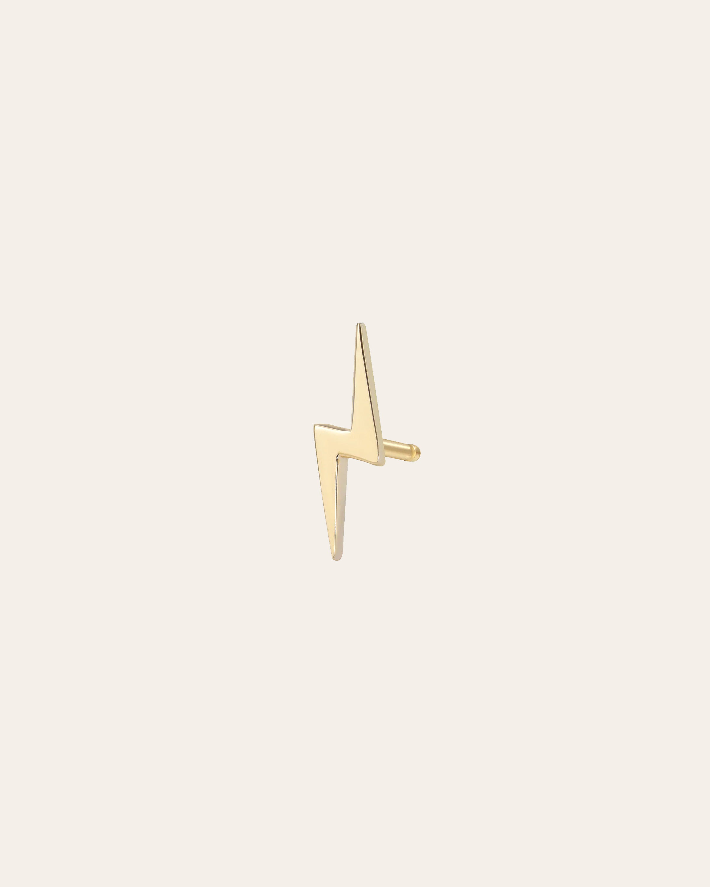 14k Gold Tiny Lightning Bolt Stud Earring Zoe Lev Jewelry