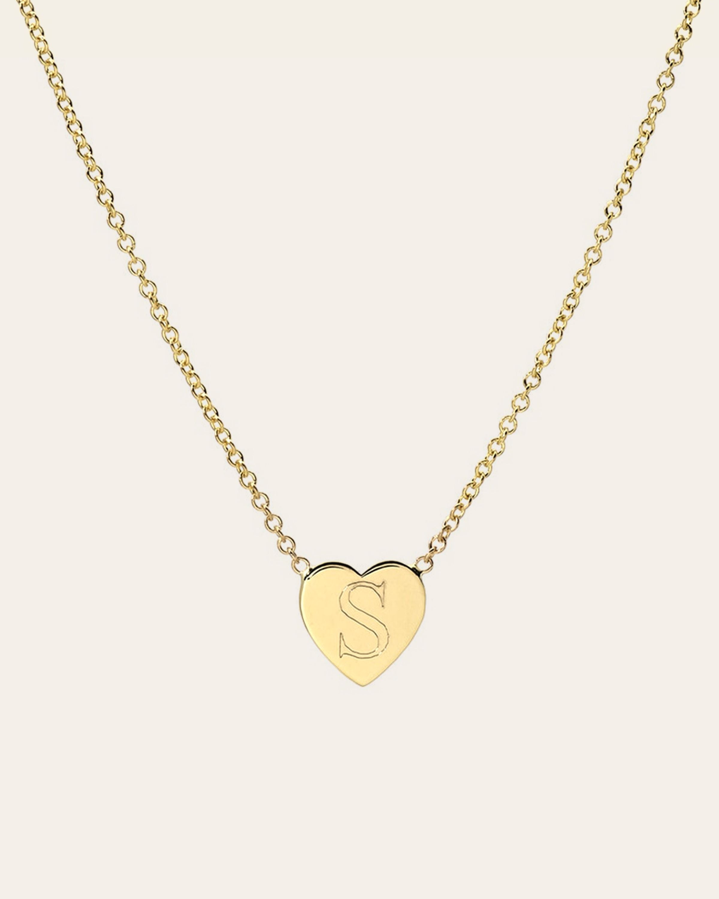14k Gold Heart Necklace Personalized Zoe Lev Jewelry
