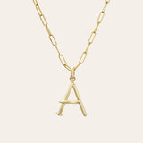14k Gold Large Nail Initial Necklace Personalized Zoe Lev Jewelry