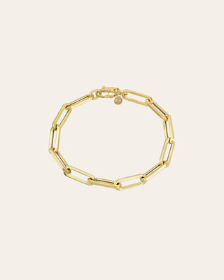 14k Gold Extra Large Paper Clip Chain Bracelet