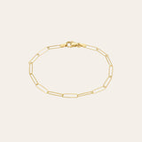 14k Gold Paper Clip Chain Bracelet Zoe Lev Jewelry