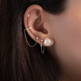 Diamond Lotus Stud Earrings Zoe Lev Jewelry