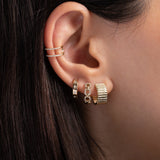 14K Gold Thick Notched Huggies Hoops & Huggies Zoe Lev Jewelry