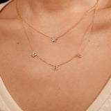Diamond Set Flower Necklace - 16"-18" SAMPLE SALE Zoe Lev Jewelry