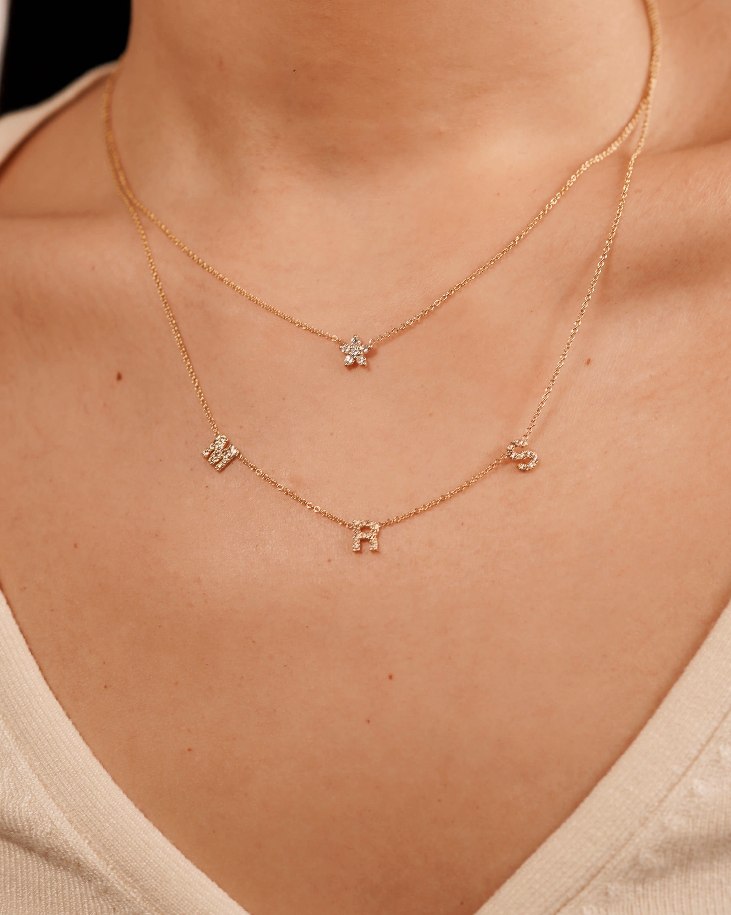 Diamond Set Flower Necklace - 16"-18" SAMPLE SALE Zoe Lev Jewelry