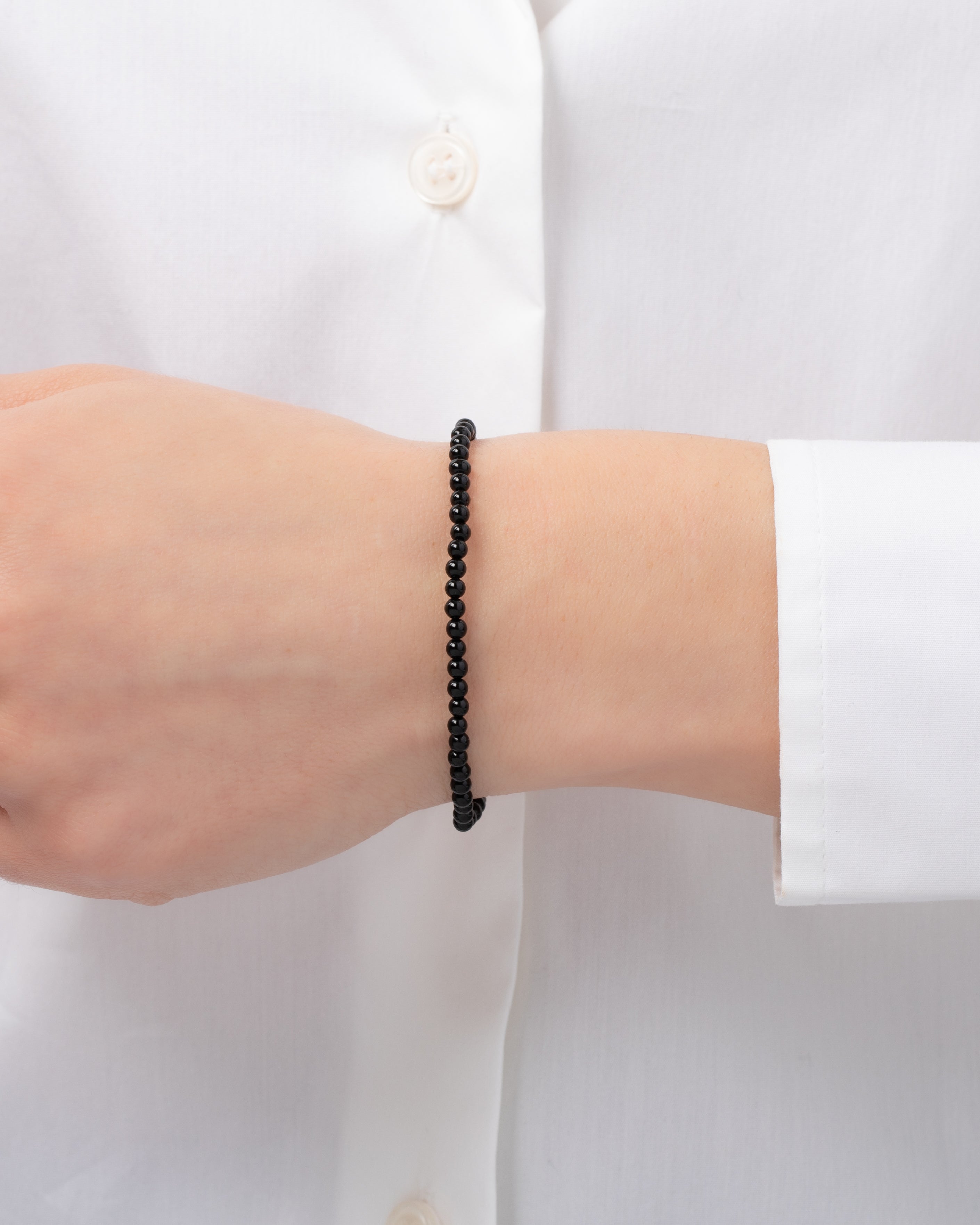 3mm Black Onyx Bead Bracelet Bead Bracelets Zoe Lev Jewelry