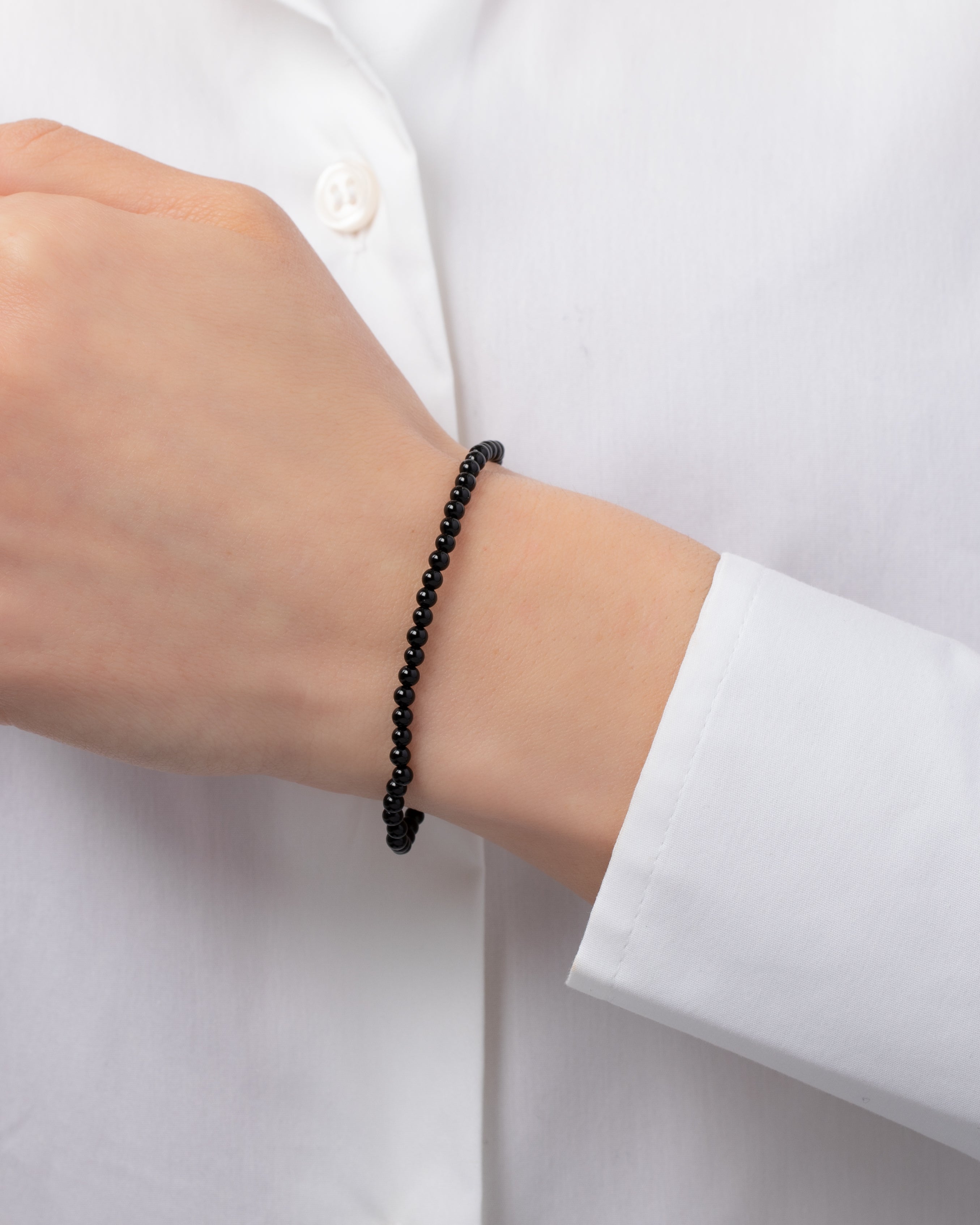 3mm Black Onyx Bead Bracelet Bead Bracelets Zoe Lev Jewelry