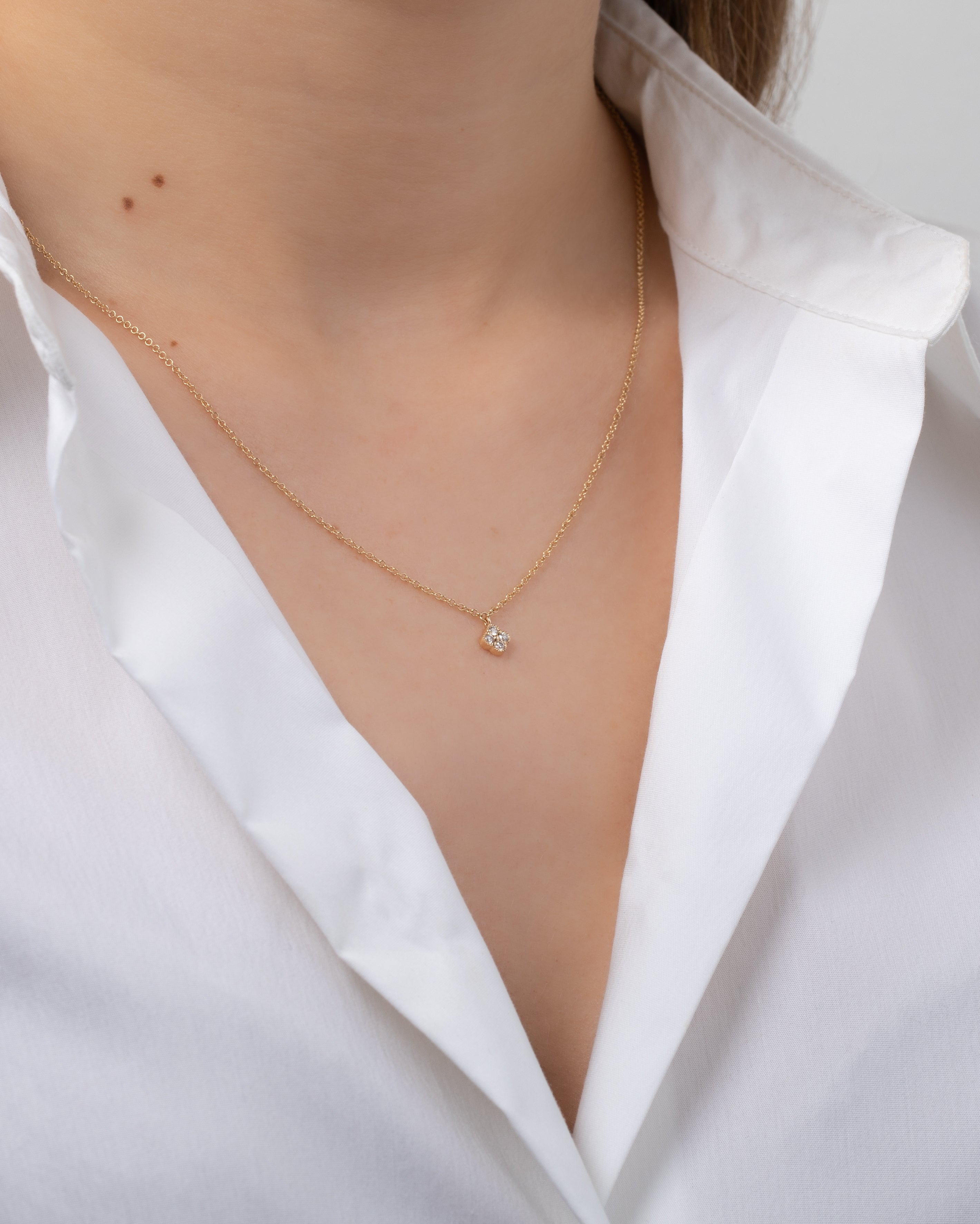 Small Diamond Clover Necklace SAMPLE SALE Zoe Lev Jewelry