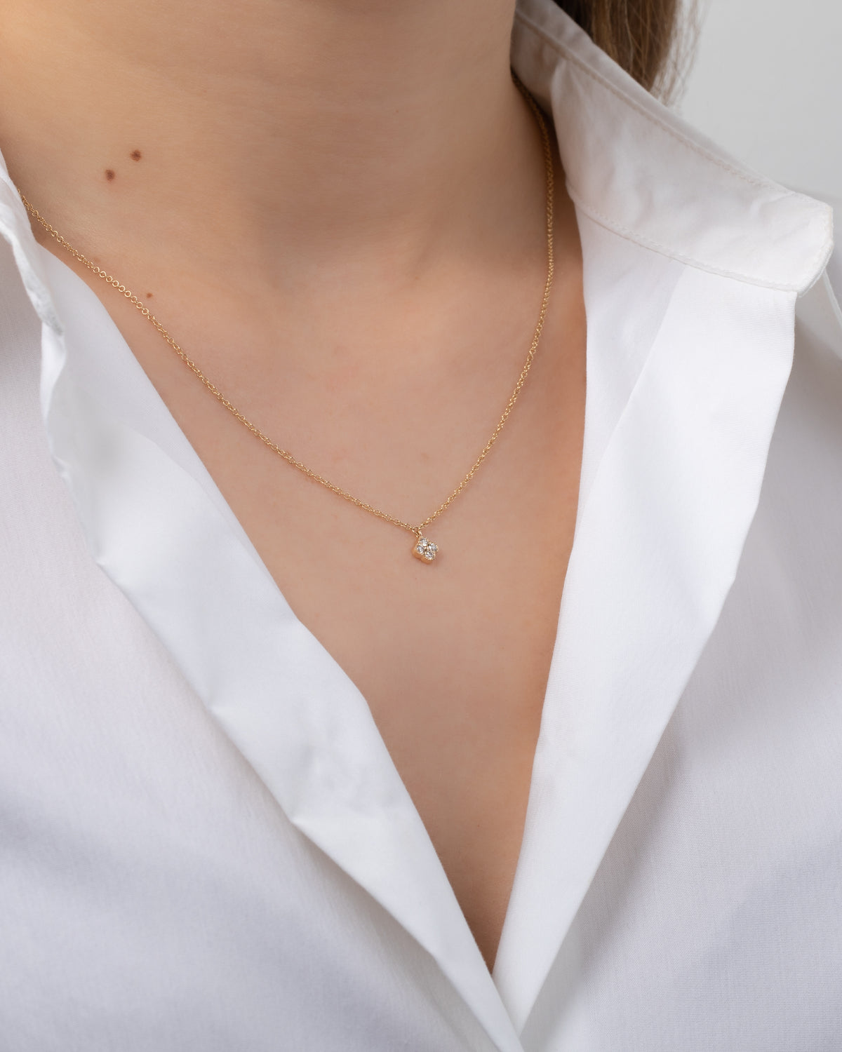 Small Diamond Clover Necklace