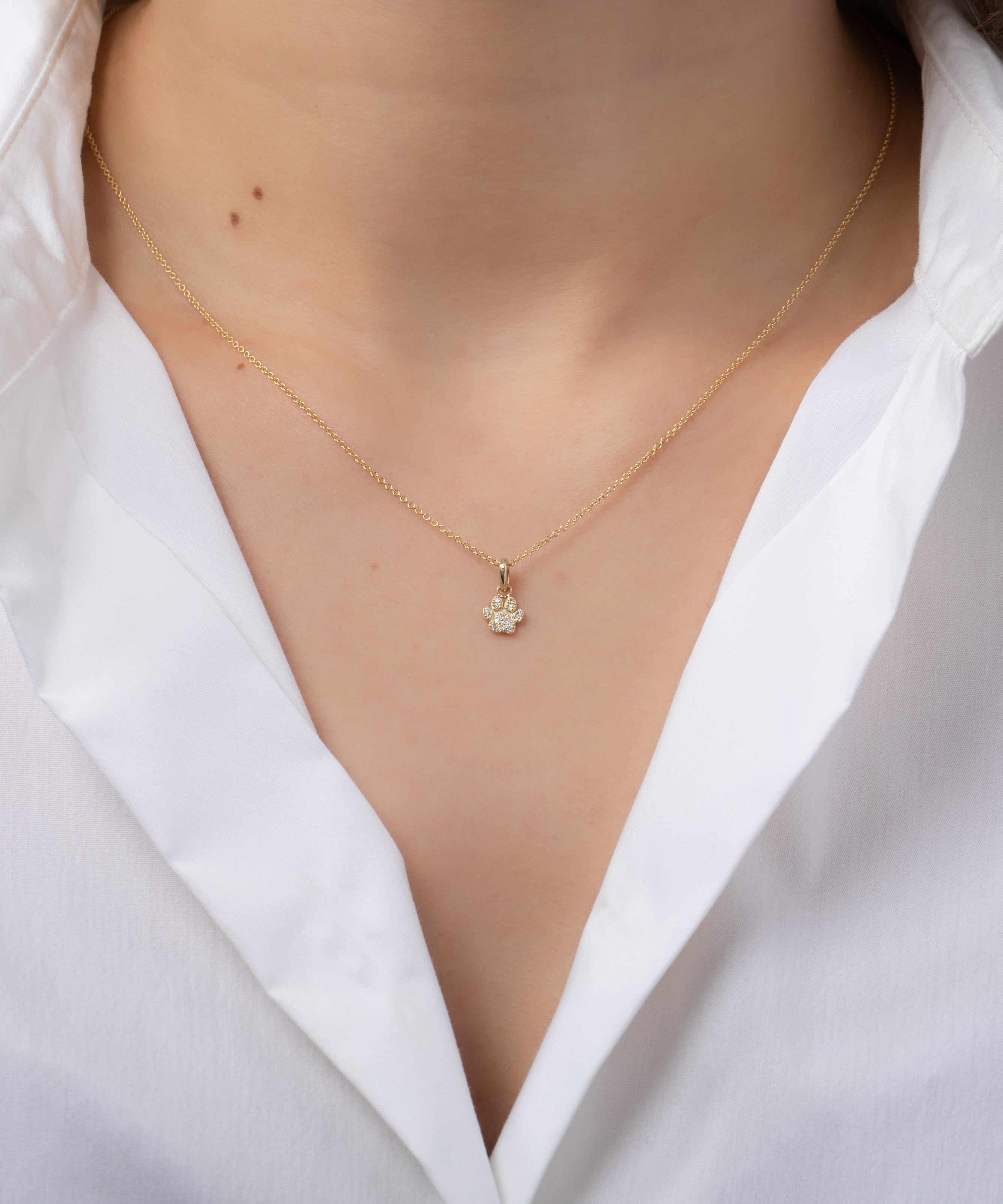 Diamond Paw Pendant Zoe Lev Jewelry