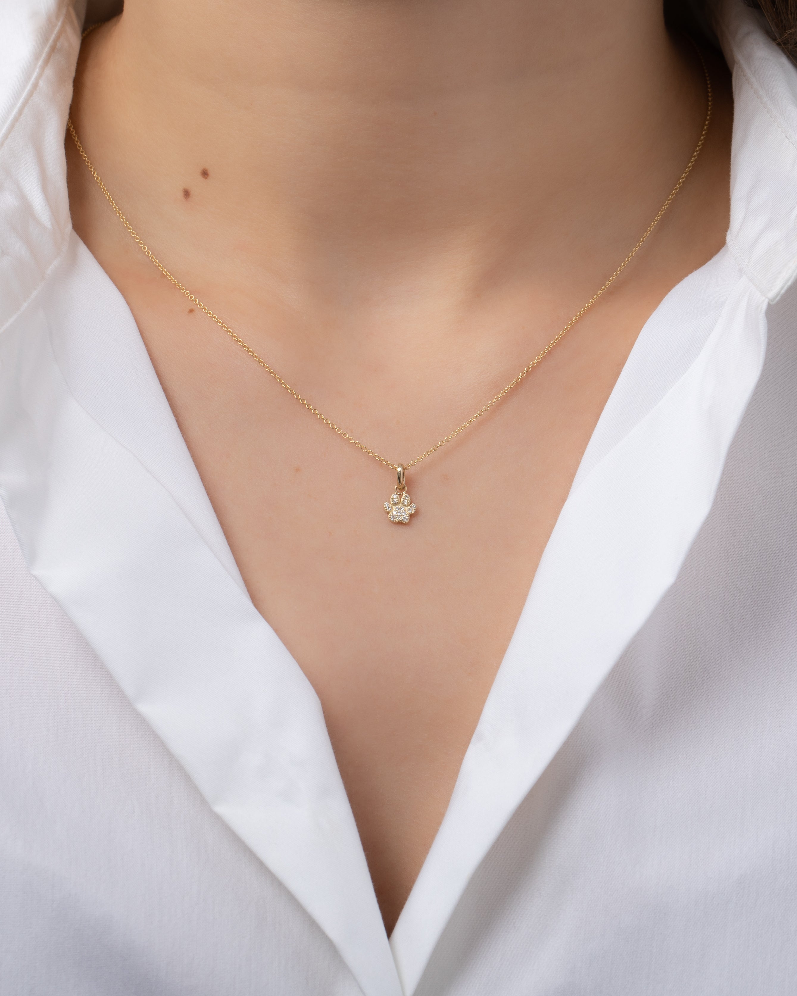 Diamond Paw Pendant Zoe Lev Jewelry