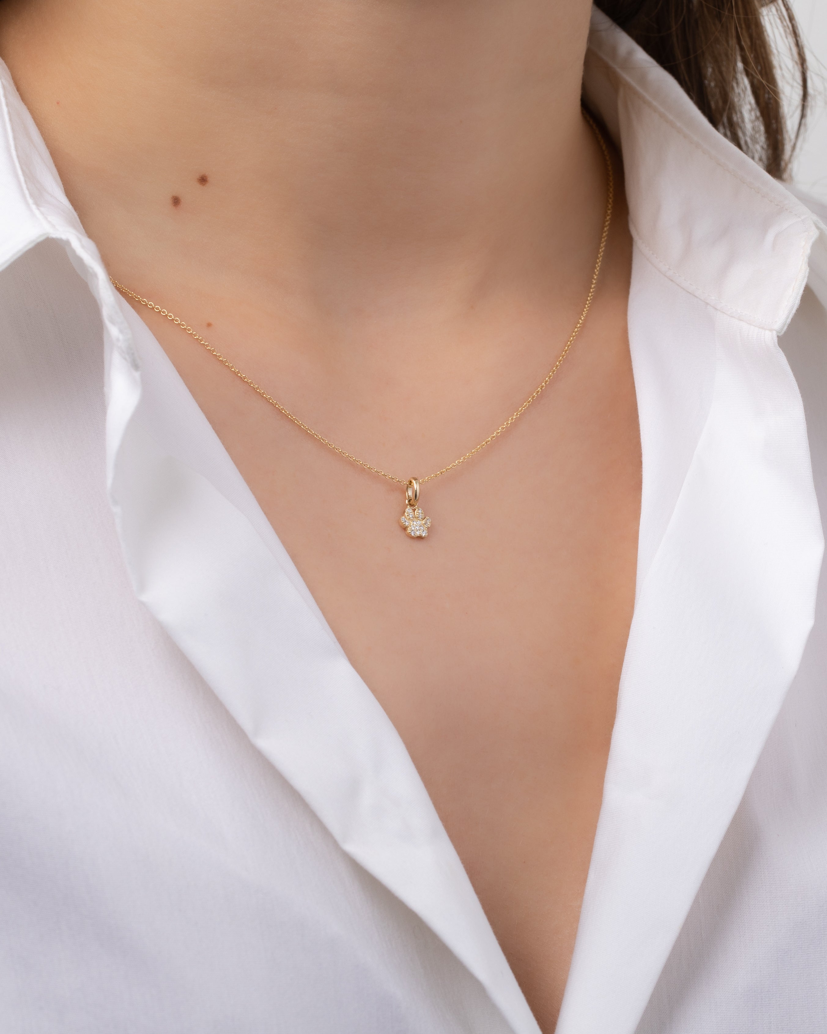 Diamond Paw Pendant Zoe Lev Jewelry