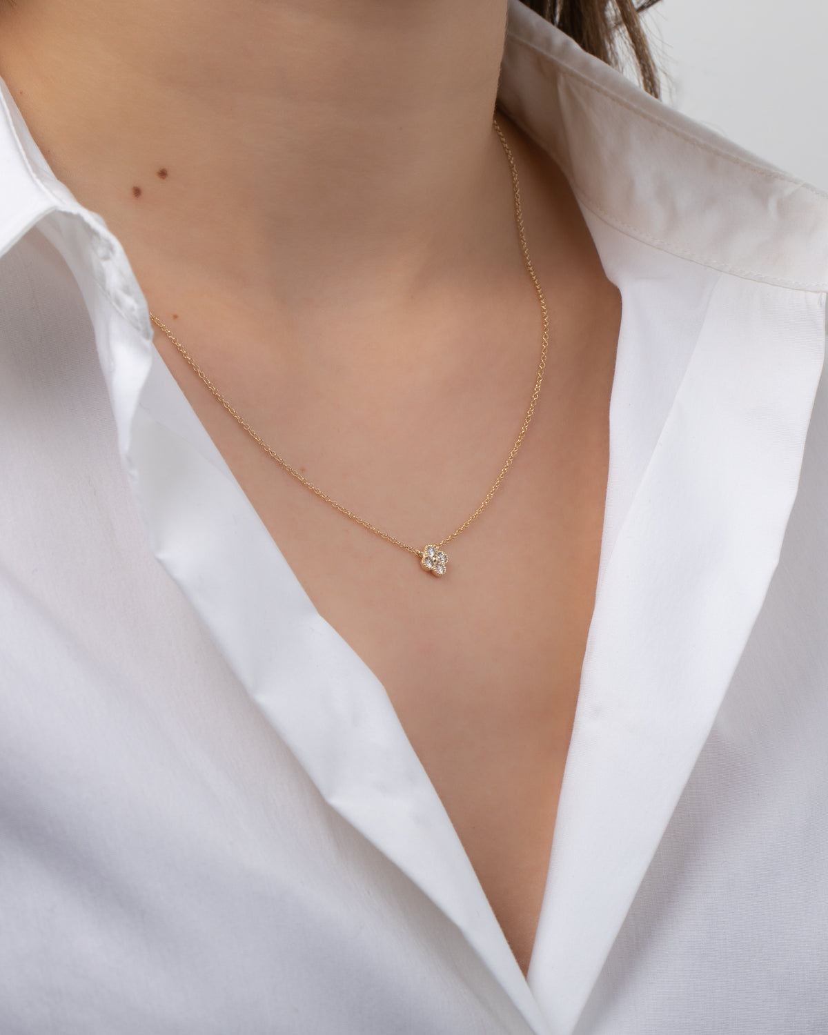 Large Diamond Clover Necklace