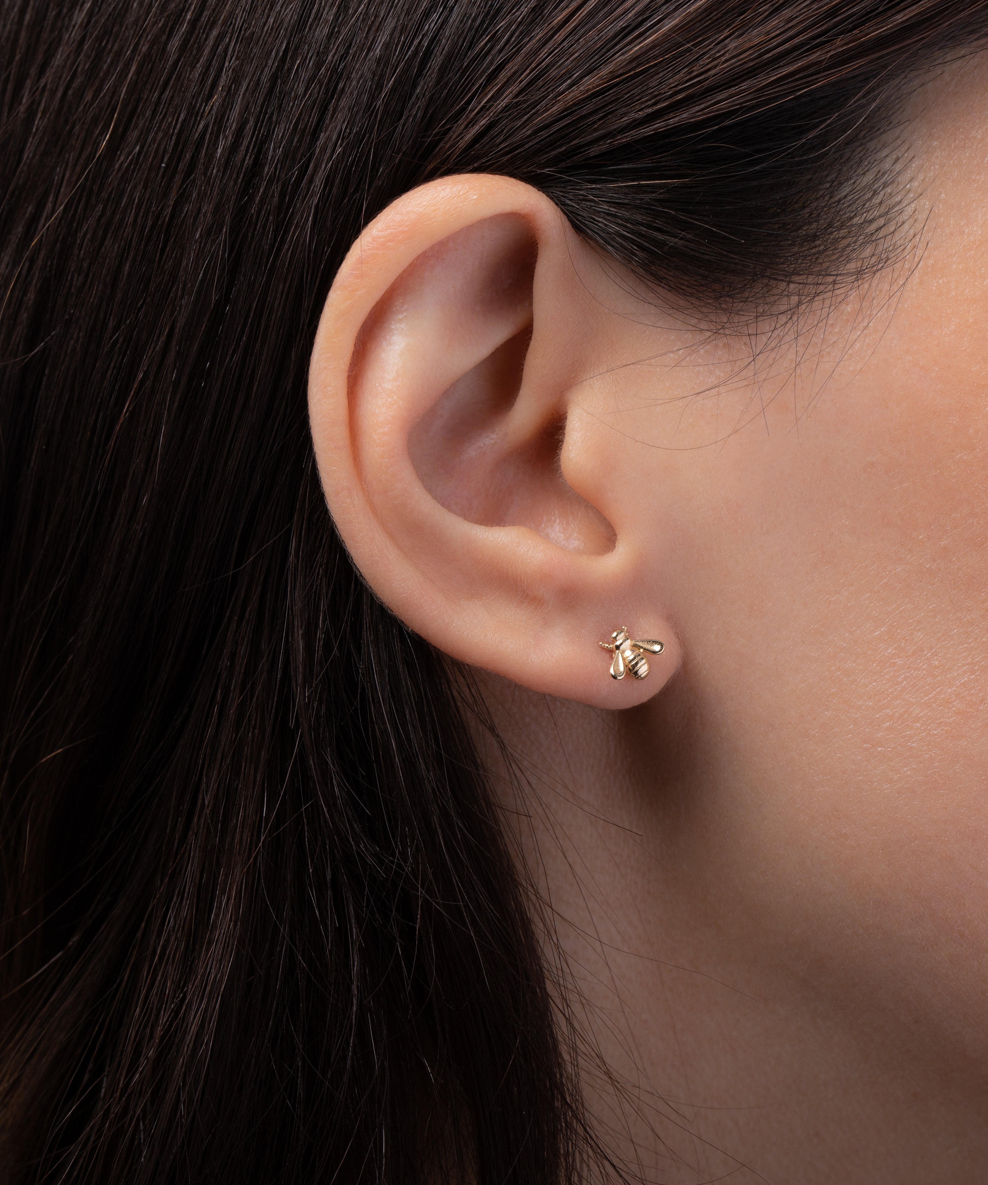 14k Gold Bee Stud Earrings Zoe Lev Jewelry