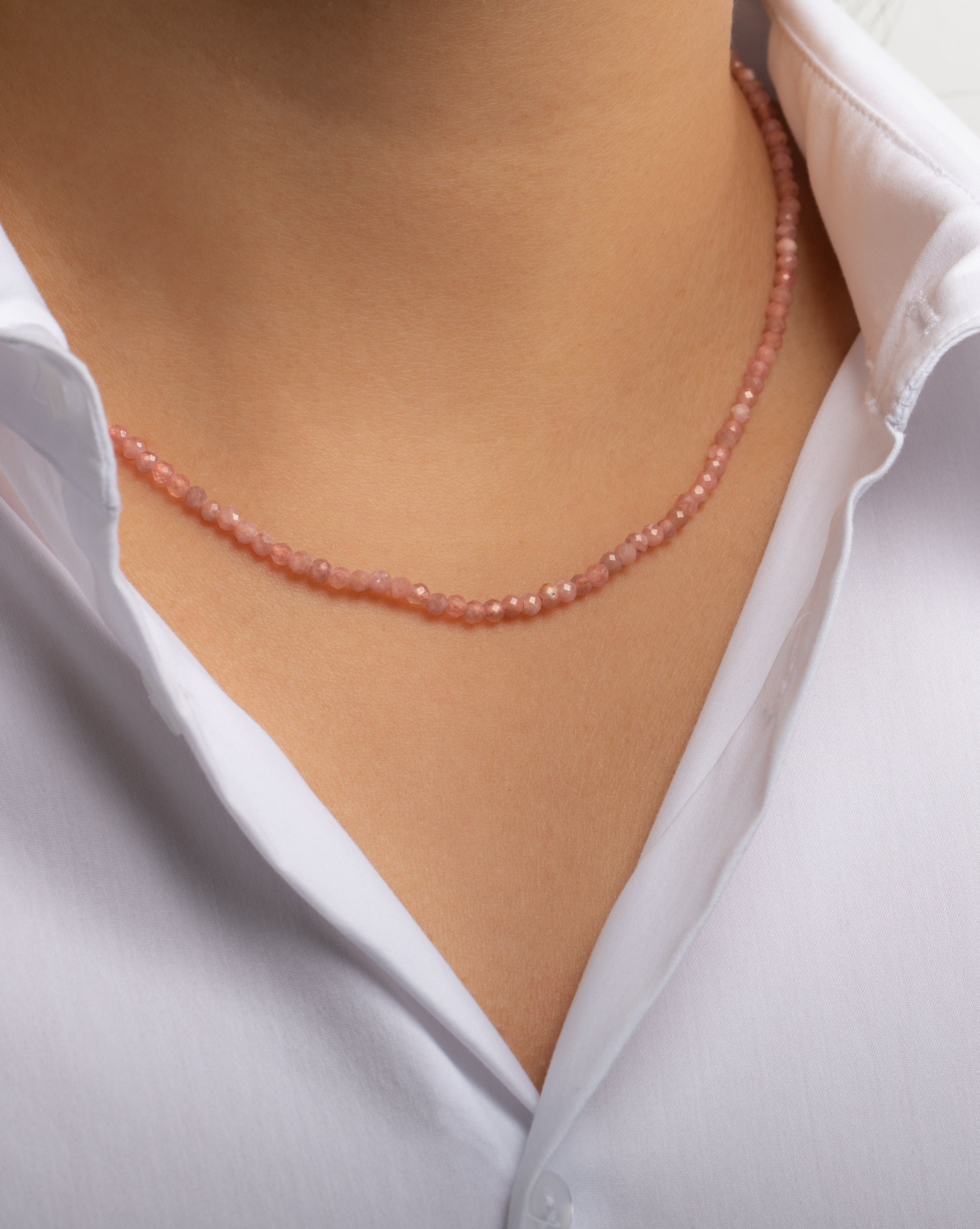 Pink Rhodochrosite Bead Necklace - Zoe Lev Jewelry
