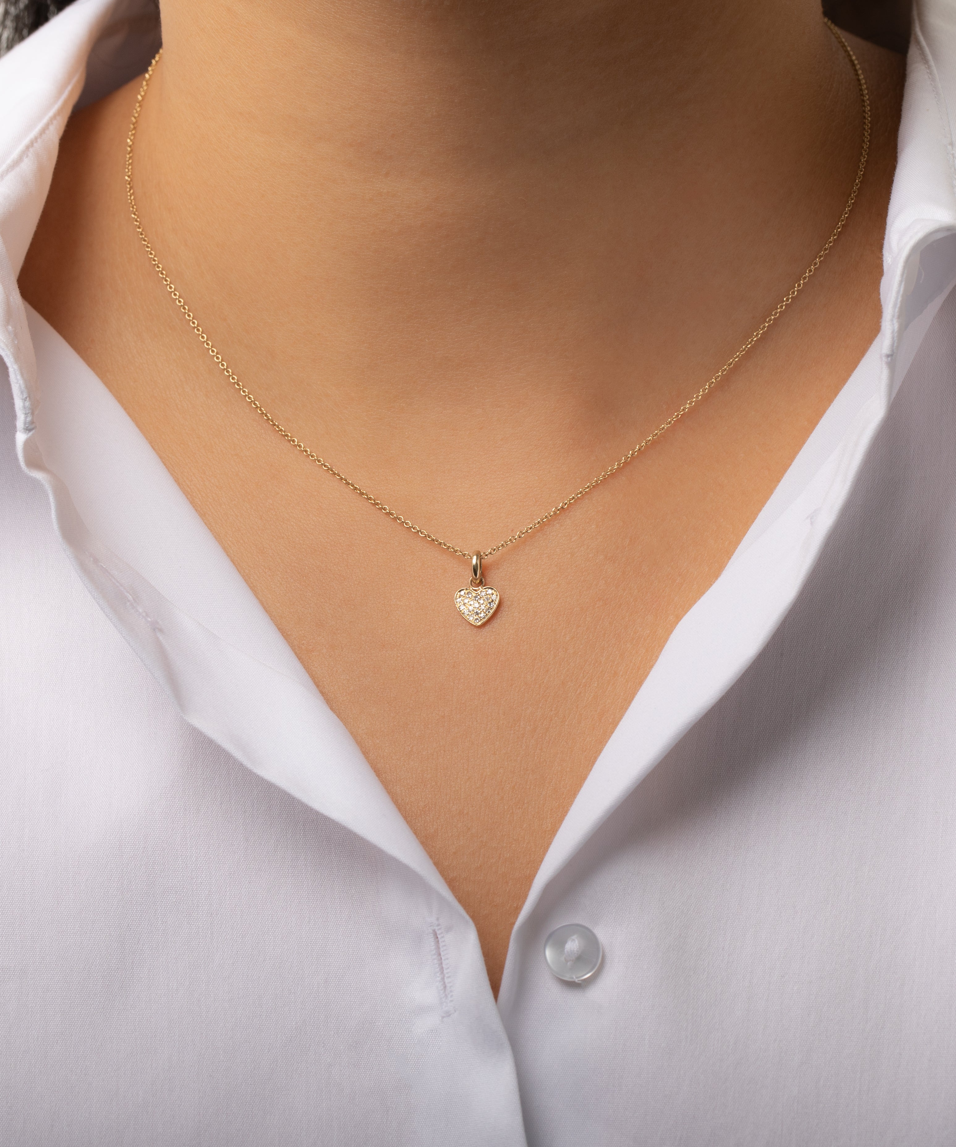 Diamond Small Heart Pendant SAMPLE SALE Zoe Lev Jewelry