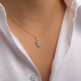 Diamond Horn Pendant SAMPLE SALE Zoe Lev Jewelry