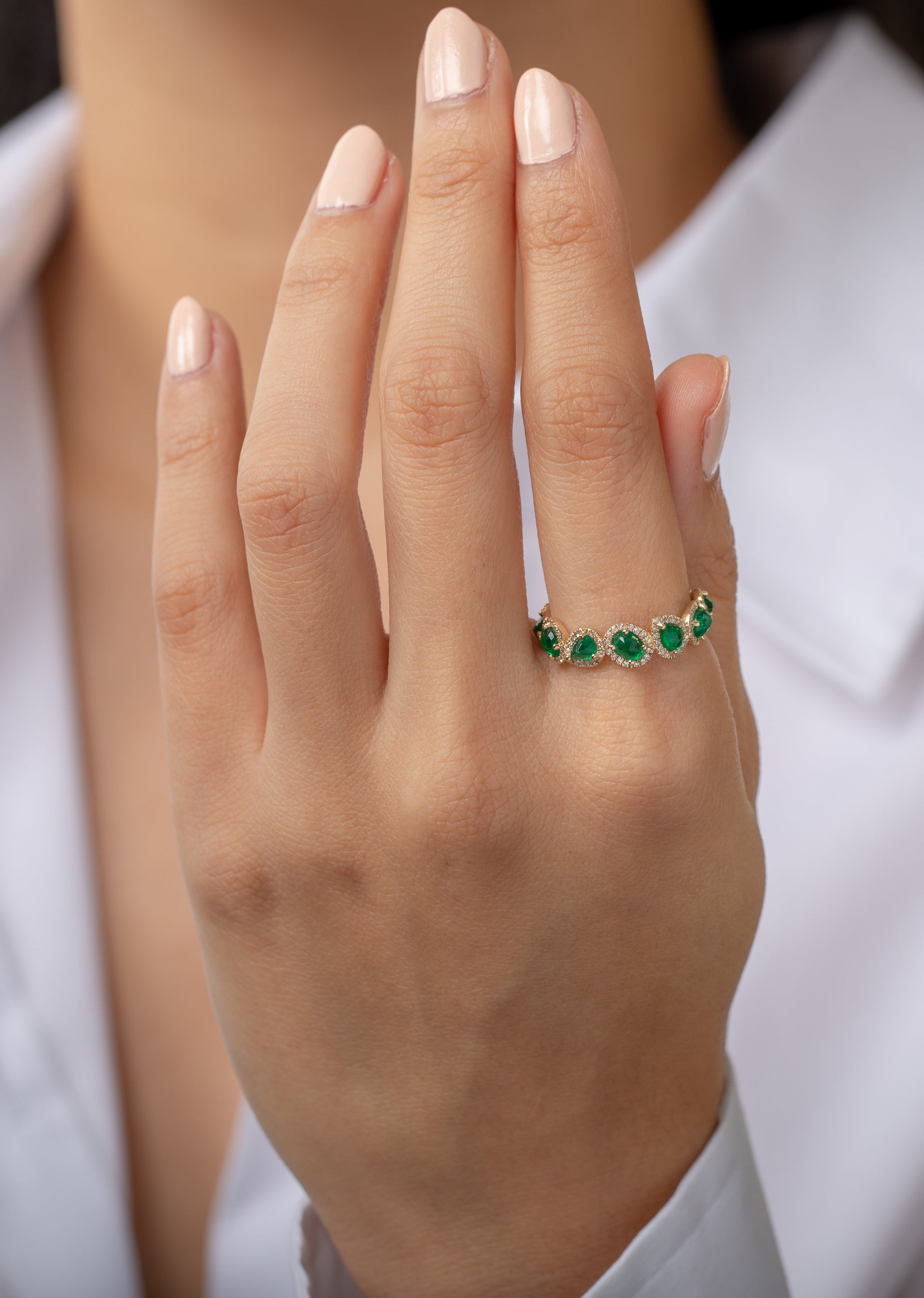 14K Emerald Ring, Wide Band Ring, Wide Emerald Ring, May birthstone – Jen  Volkodav Jewelry Design