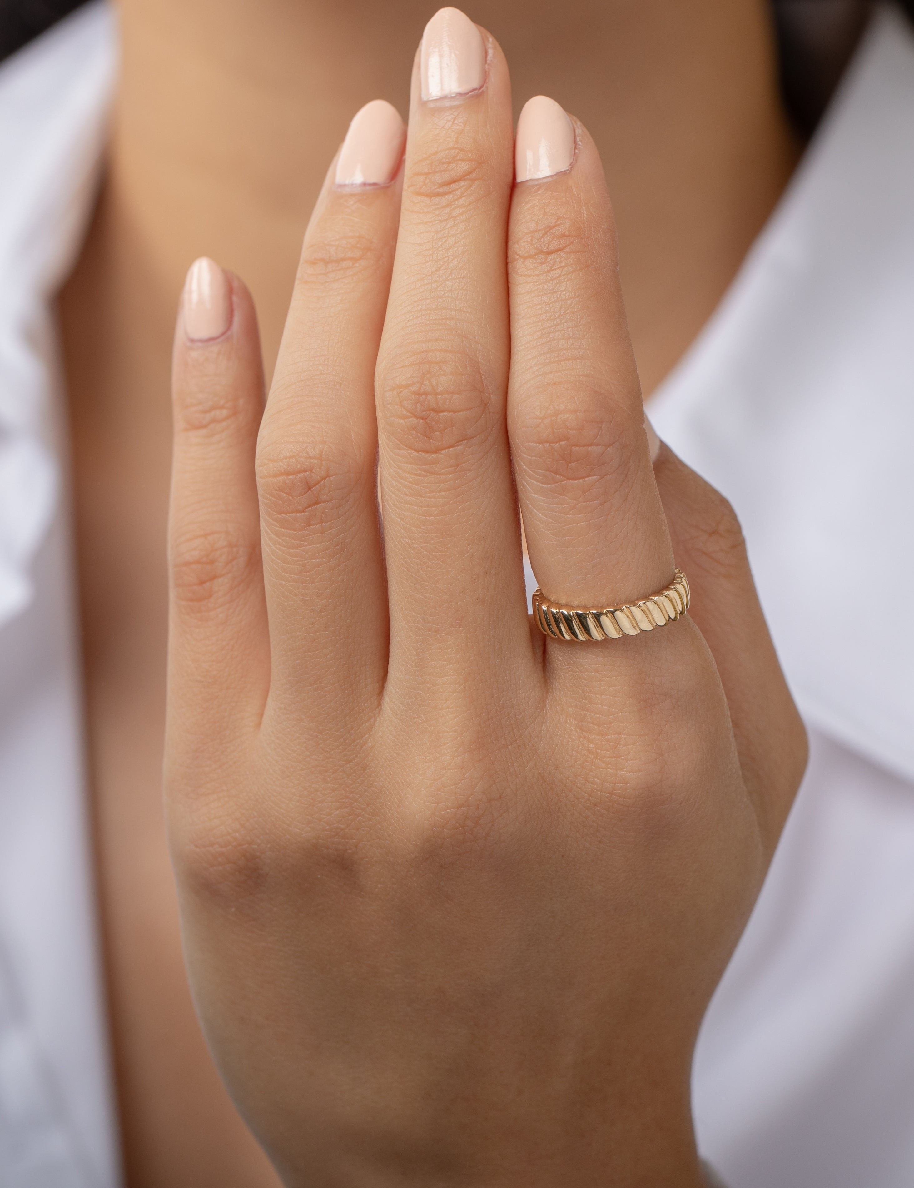 14K Gold Coil Ring Zoe Lev Jewelry