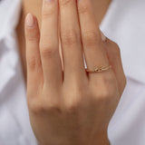 14k Gold Evil Eye Lash Ring SAMPLE SALE Zoe Lev Jewelry