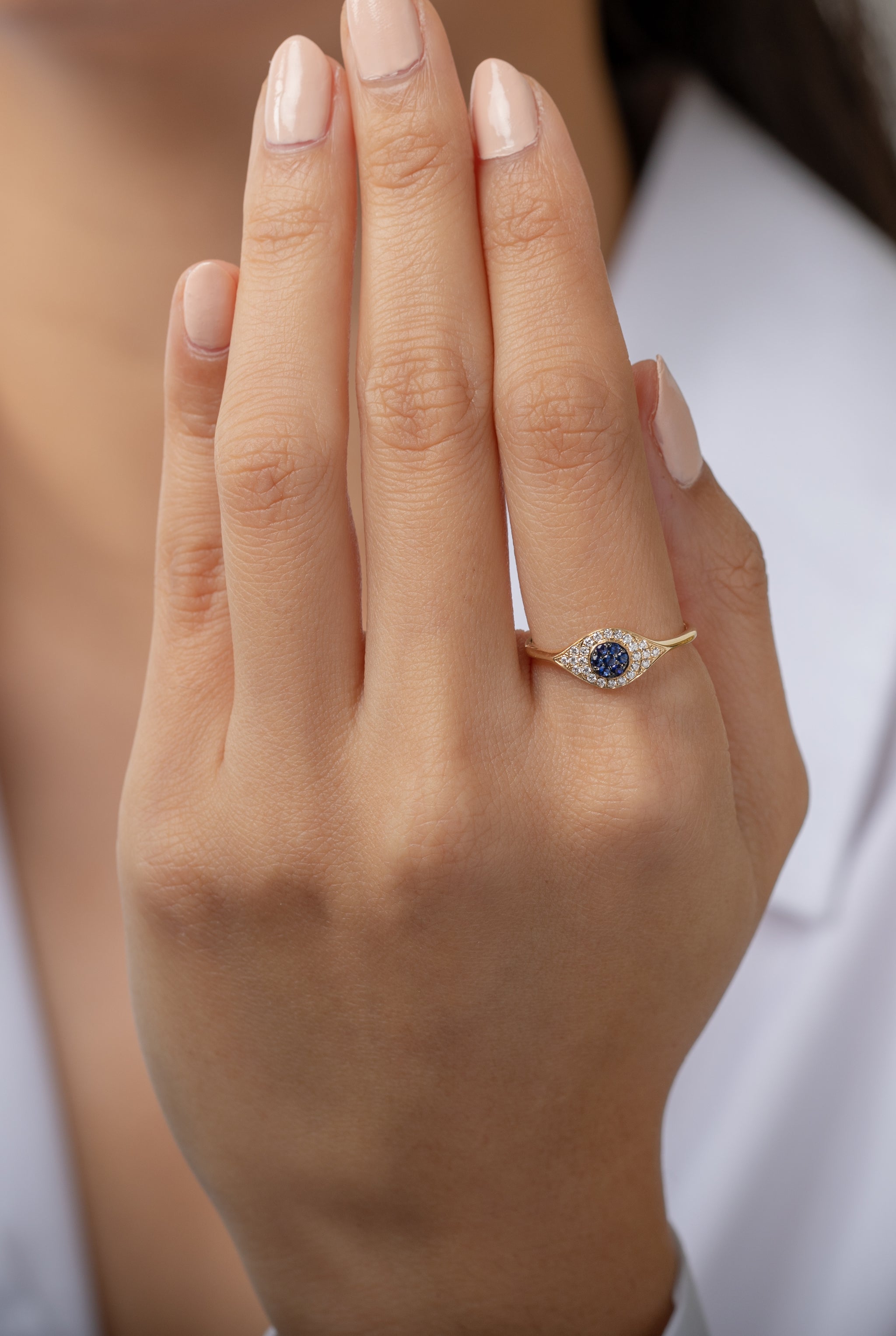 Blue Evil Eye Ring, Gold Adjustable Ring, Delicate Ring Gifts for Women  Girls, Greek Ring - Etsy