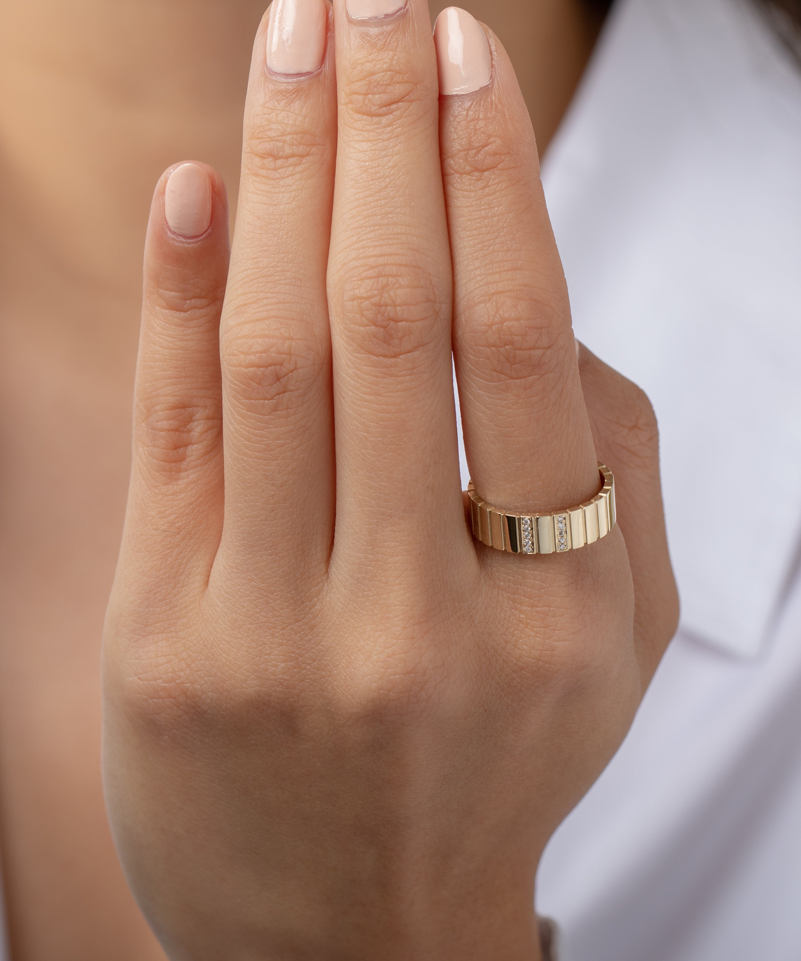 Small Diamond Cigar Bar Ring Zoe Lev Jewelry