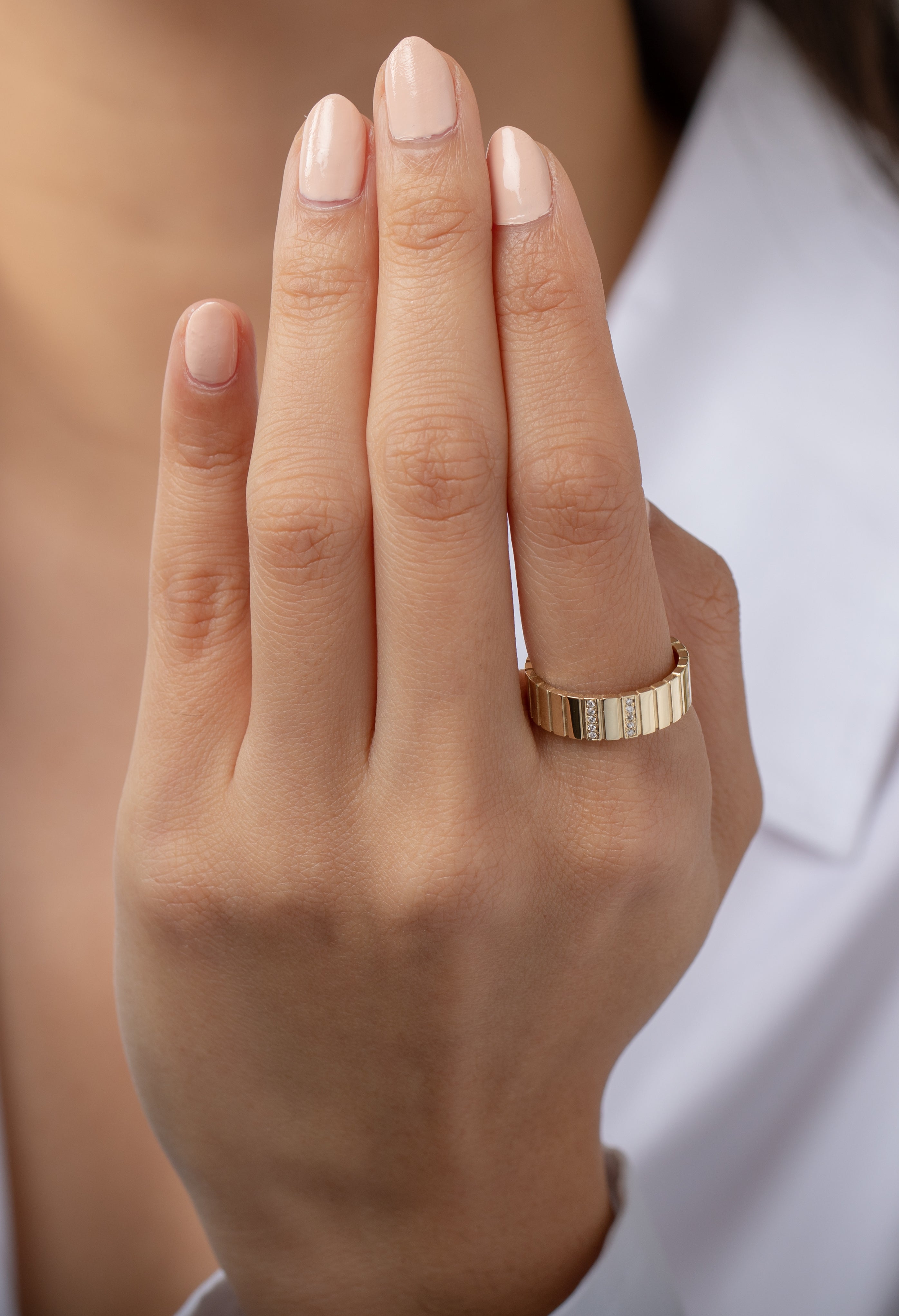 Small Diamond Cigar Bar Ring Zoe Lev Jewelry