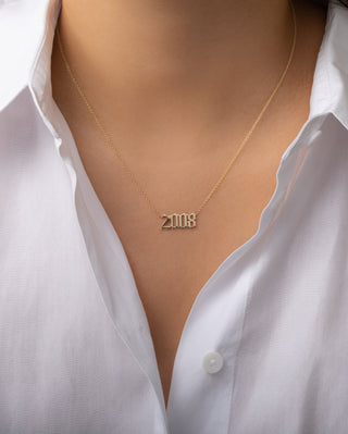 14k Gold Date Necklace