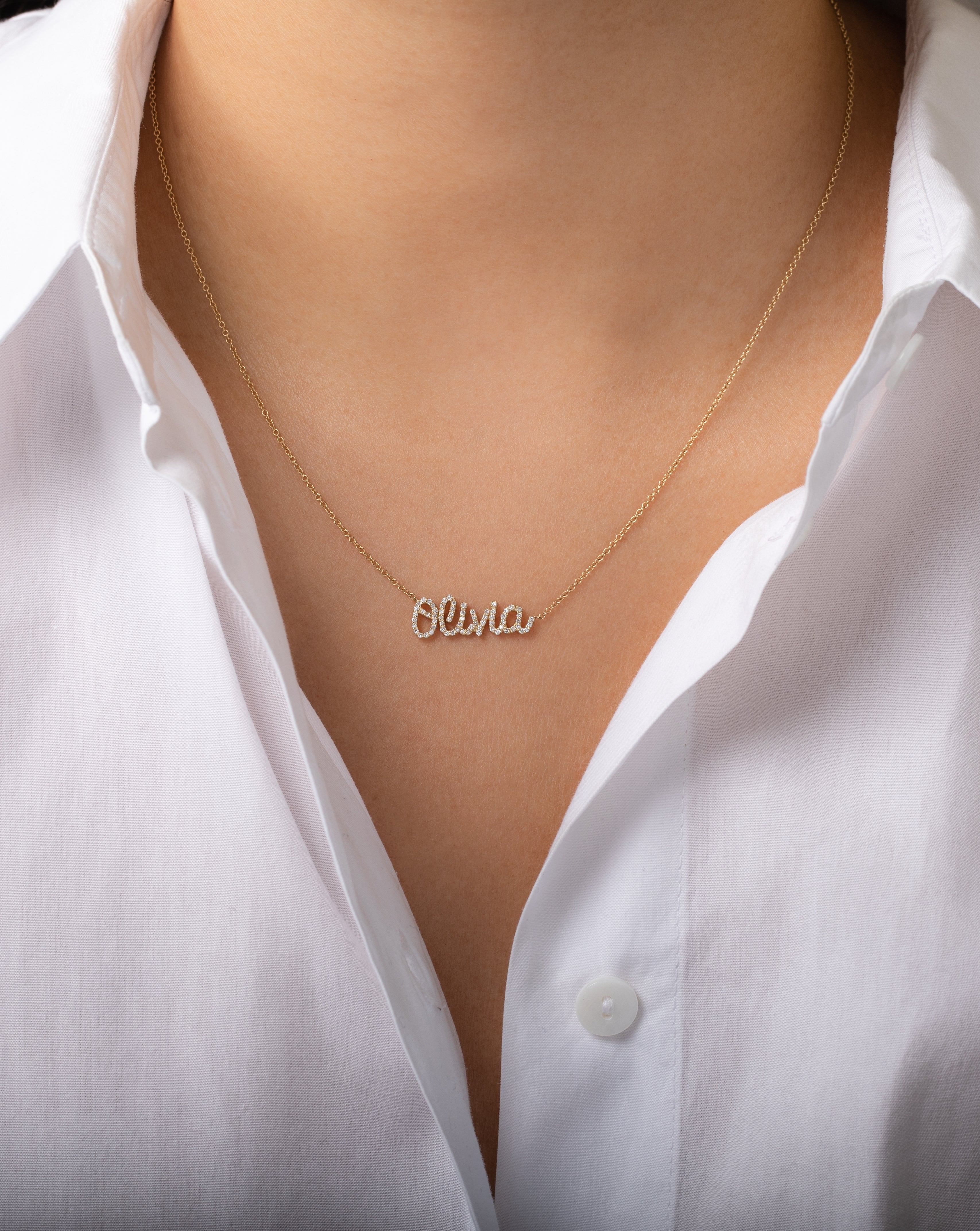 Diamond Name Necklace Personalized Zoe Lev Jewelry