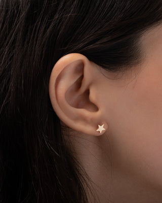 14k Gold Star Stud Earrings