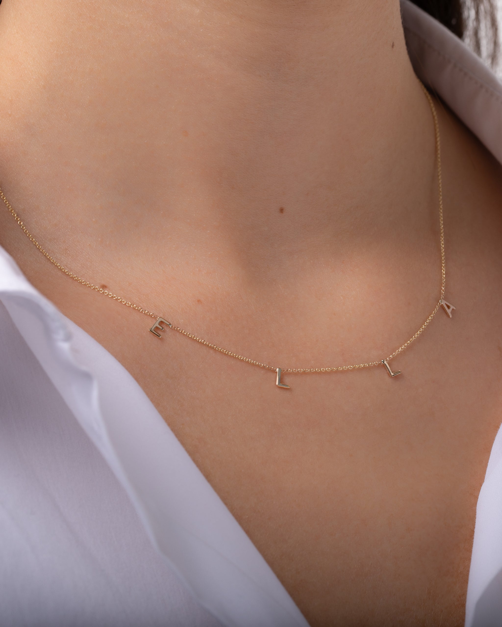 Mini spaced initial necklace Clearance