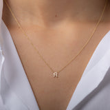 Mini Diamond Spaced Initial Necklace Personalized Zoe Lev Jewelry