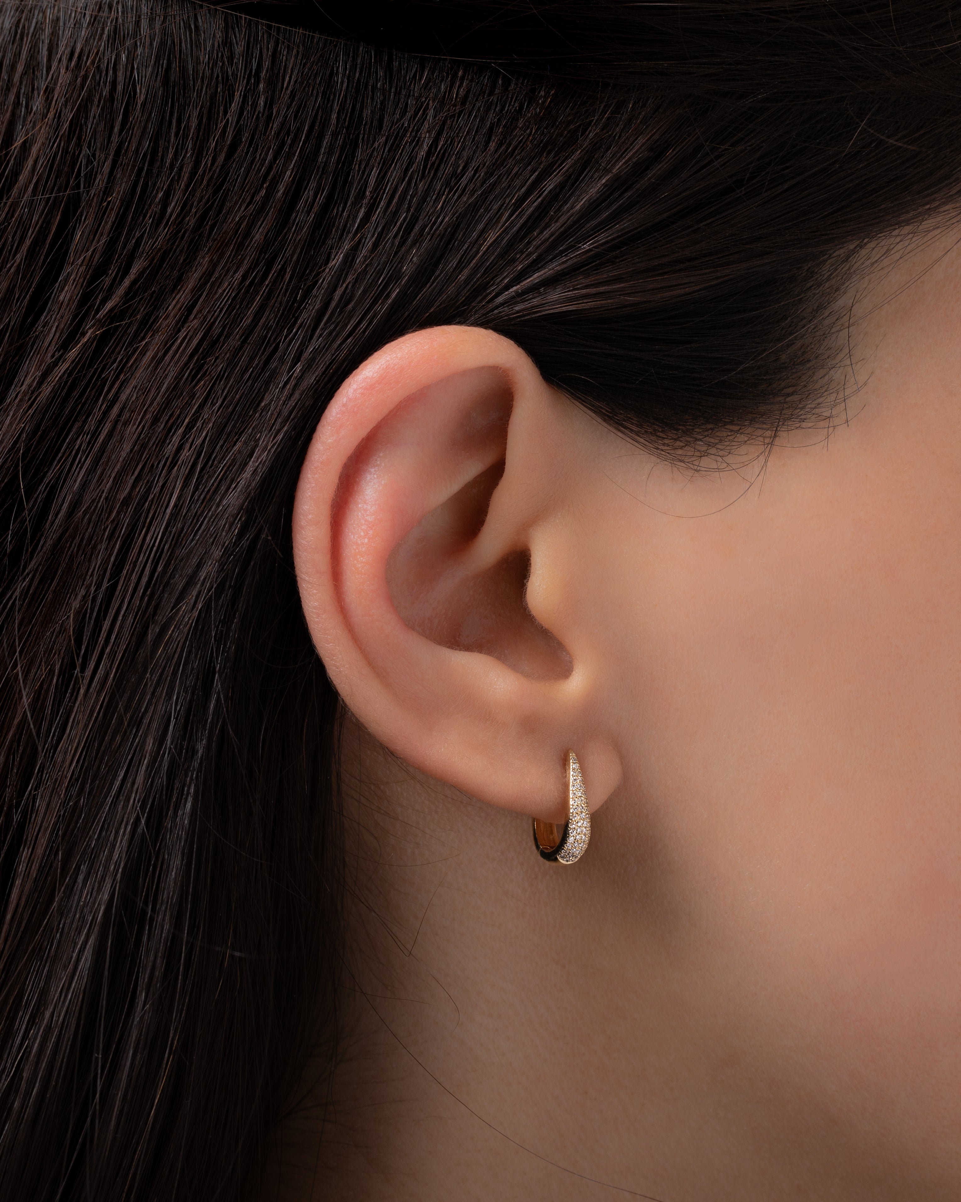 Diamond Pave Dome Claw Huggie Earrings Hoops & Huggies Zoe Lev Jewelry