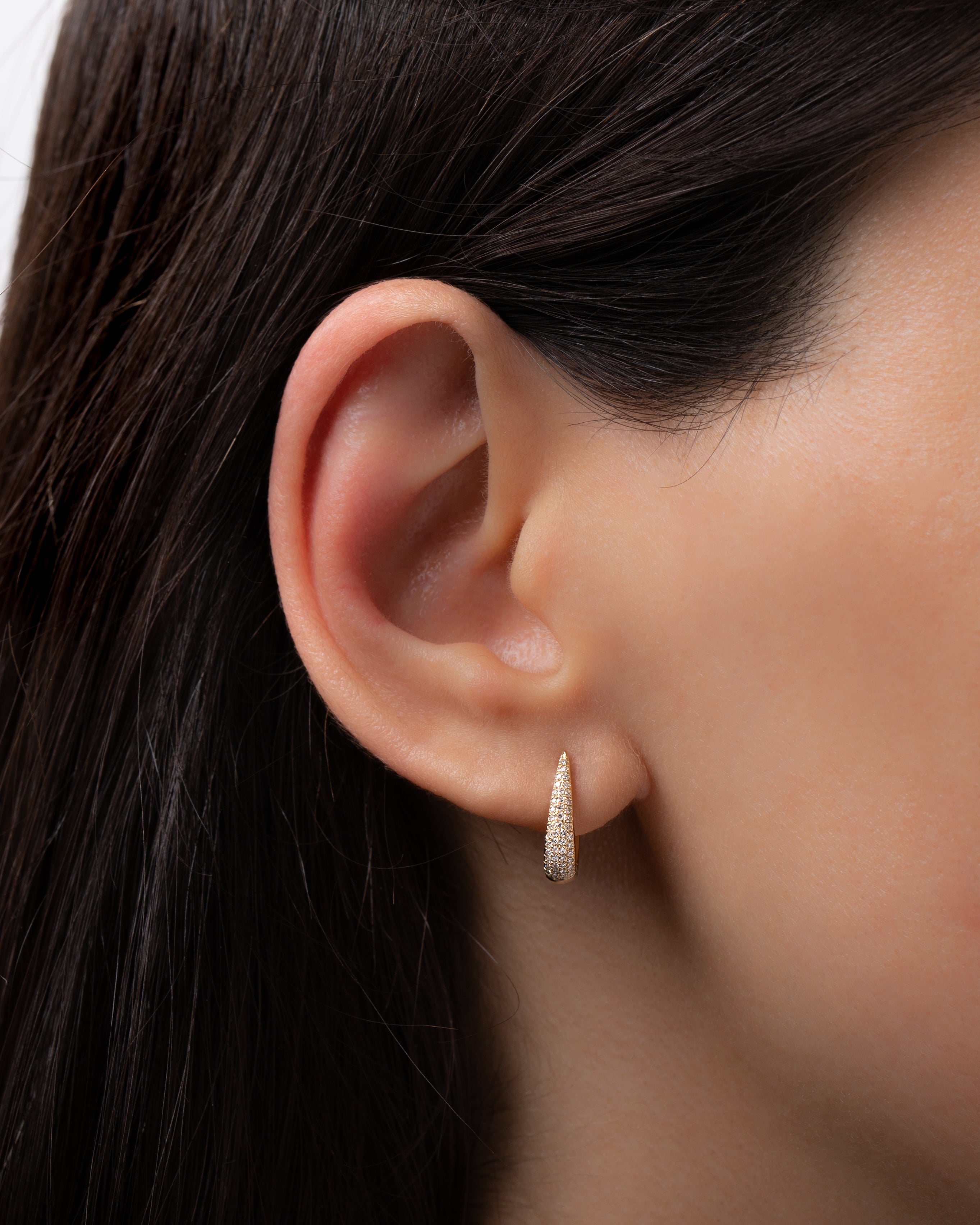 Diamond Pave Dome Claw Huggie Earrings Hoops & Huggies Zoe Lev Jewelry