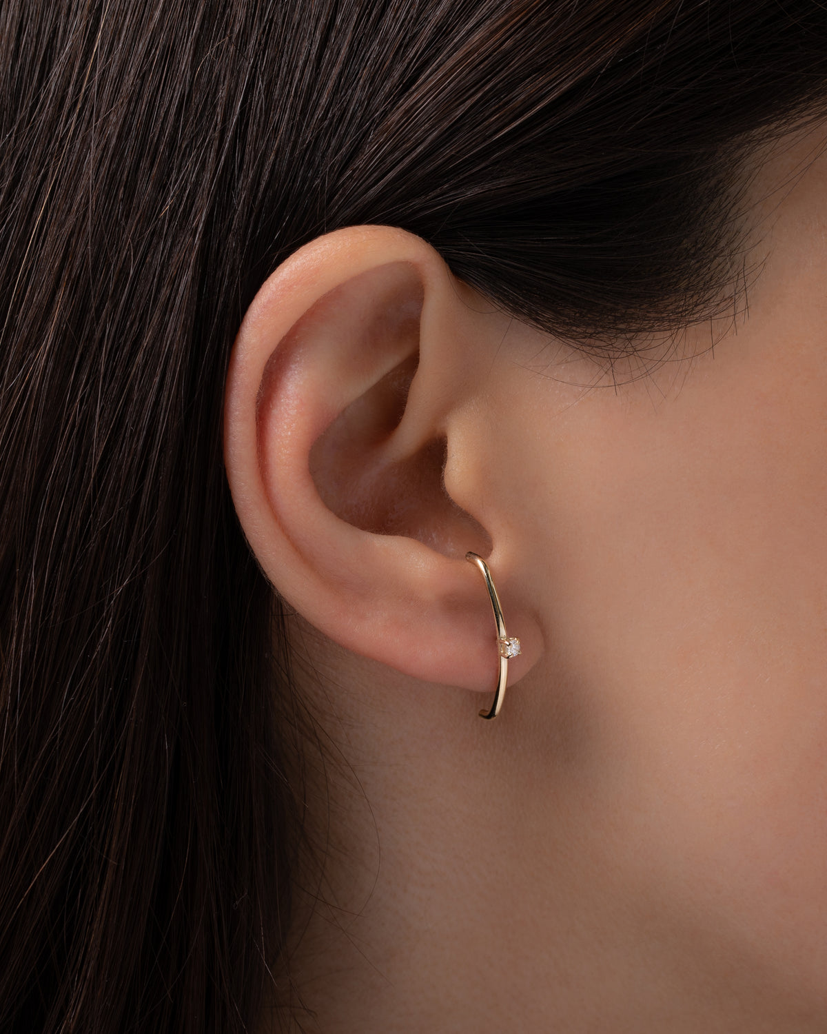 14k Gold Cartilage Diamond Stud Earrings