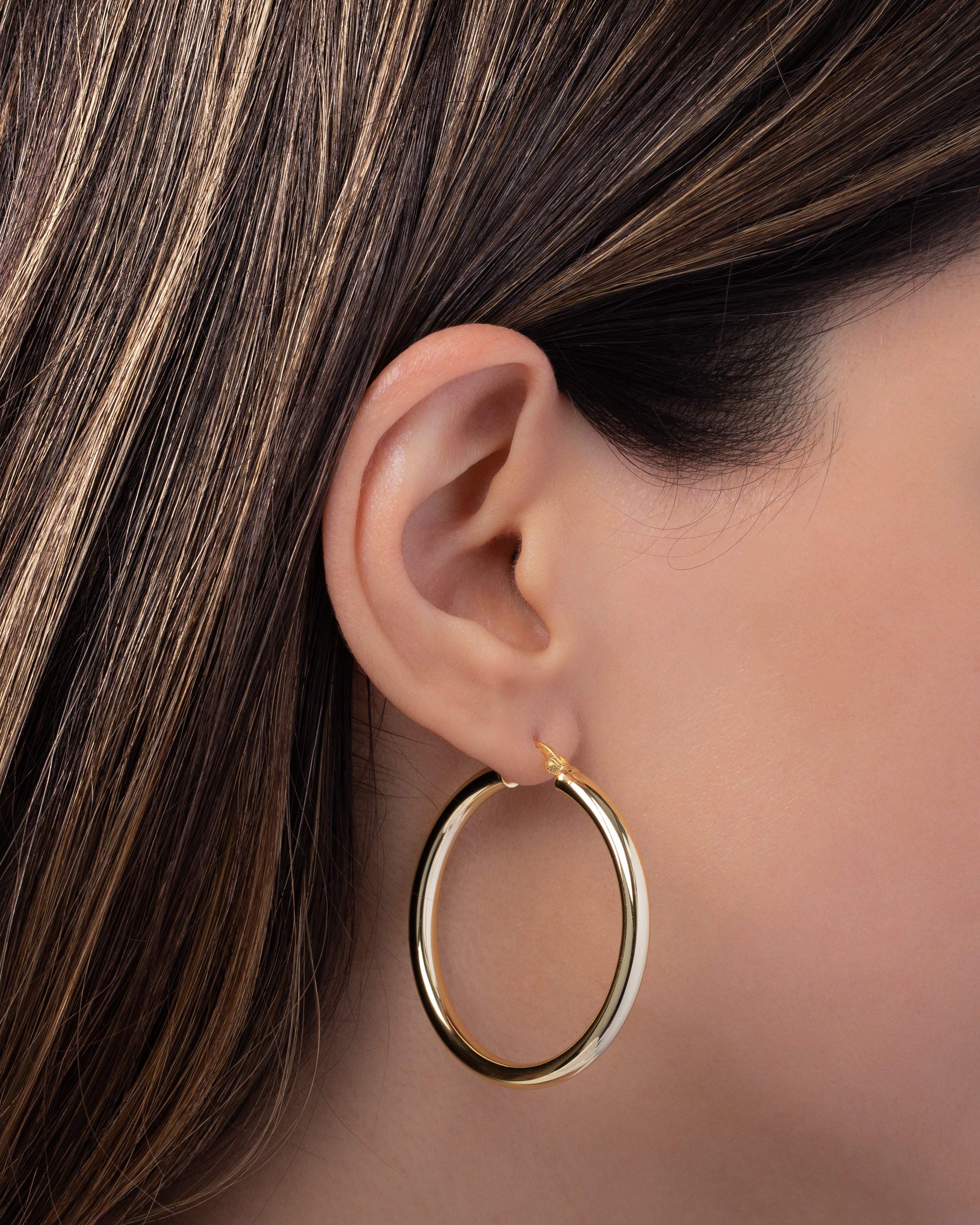 Large Thick Hoop Earrings Vermeil Zoe Lev Jewelry