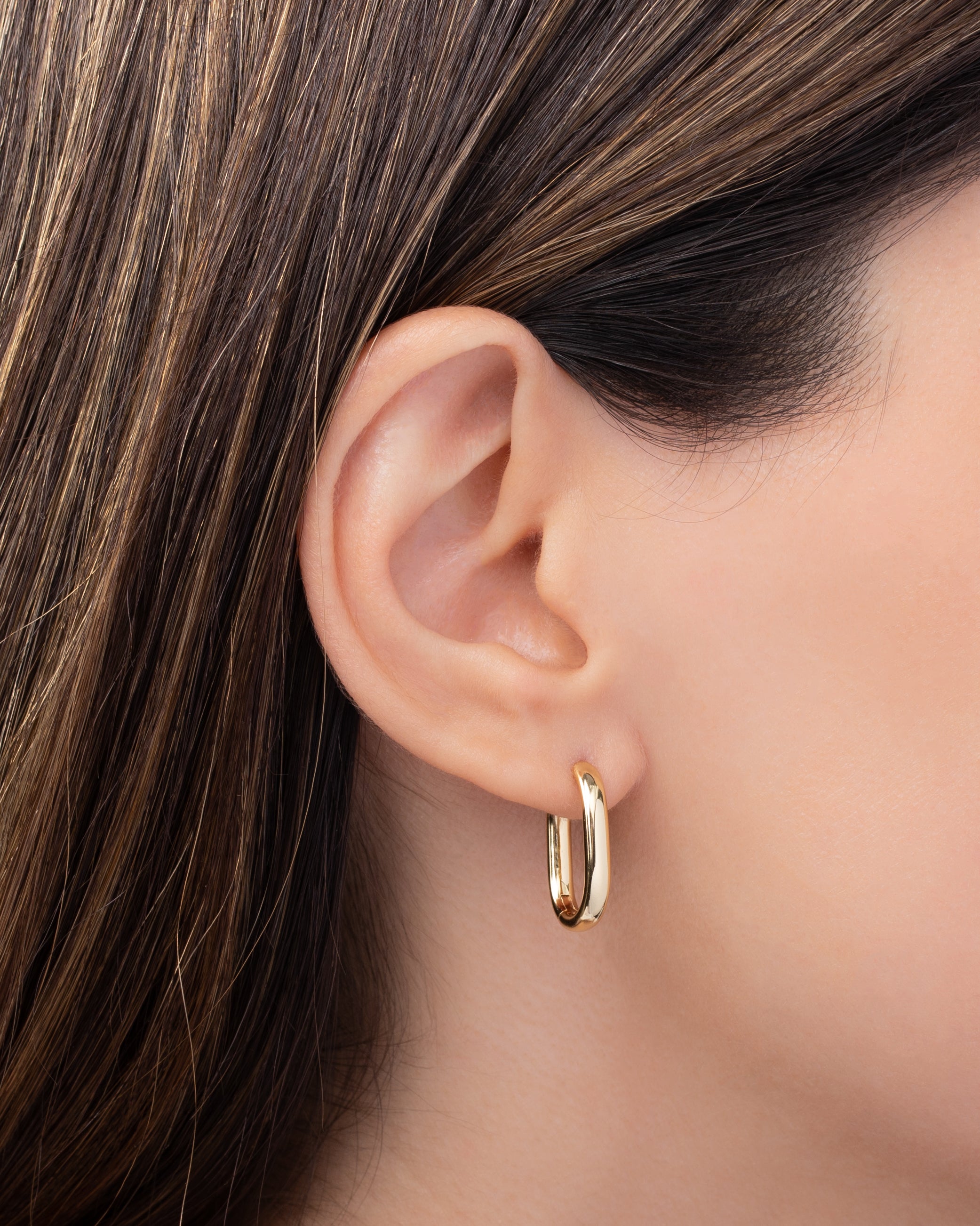 Thick Oval Hoops Vermeil Zoe Lev Jewelry