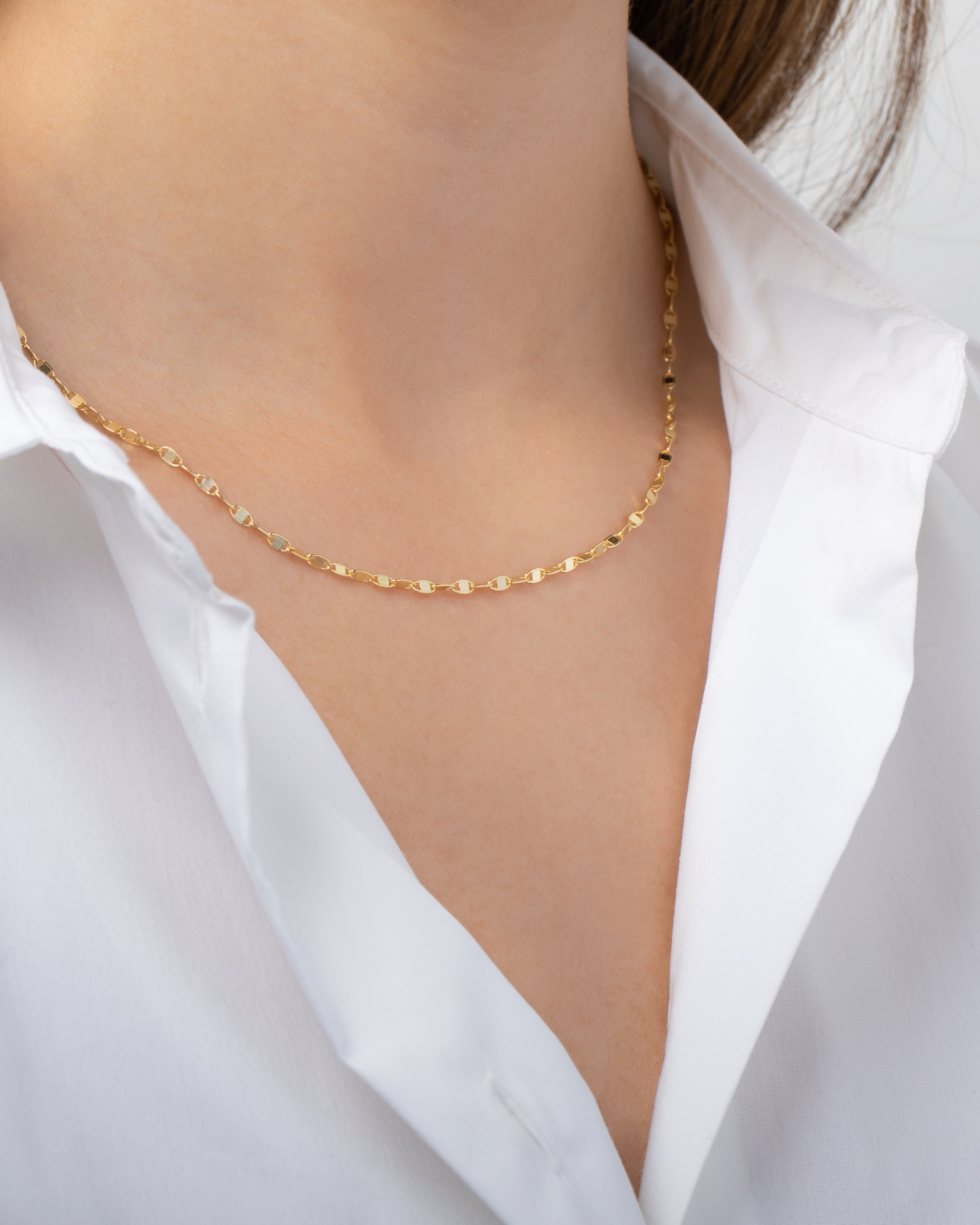 Mirror Chain Necklace Vermeil Zoe Lev Jewelry