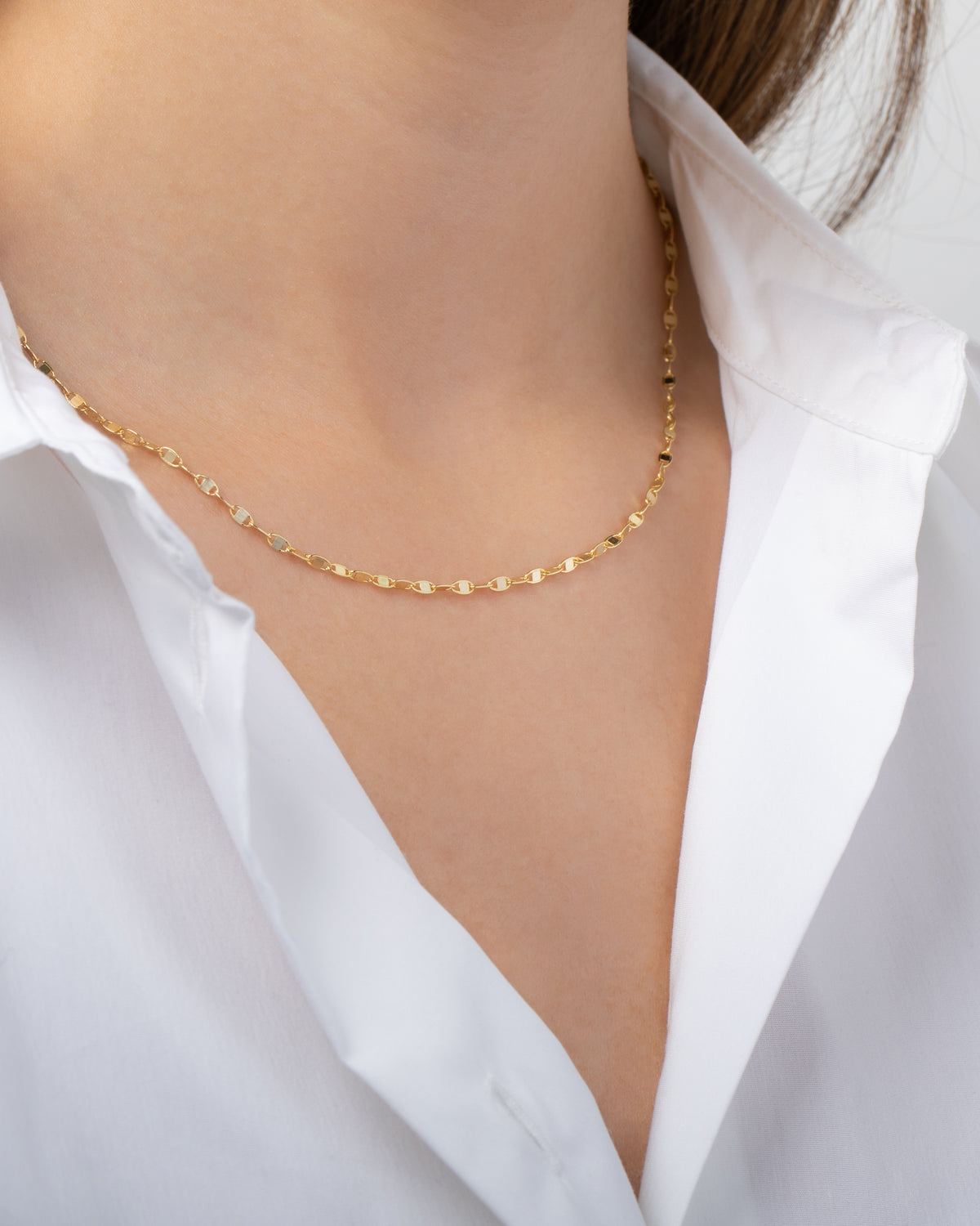Gold Vermeil Mirror Chain Necklace